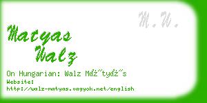 matyas walz business card